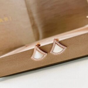 Bulgari Elegant Rose Gold and White Earrings